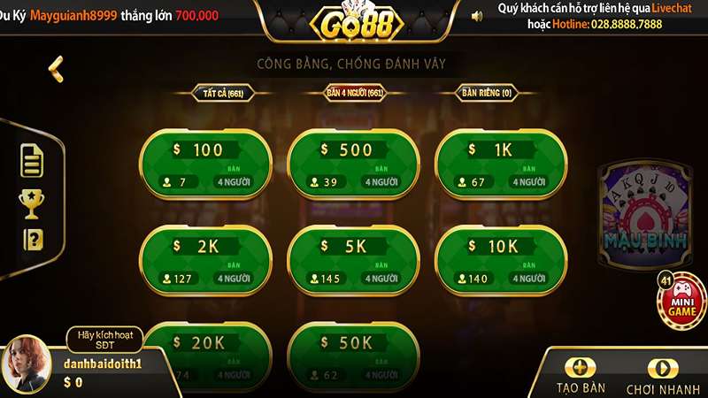 Mậu Binh Go88: Game bài đình đám dành cho mọi cược thủ 3 Các bước tham gia cá cược chi tiết cho anh em
